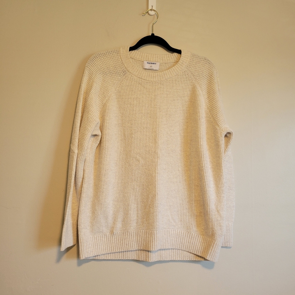 Old Navy Sosoft Cream Knit Sweater Size Large